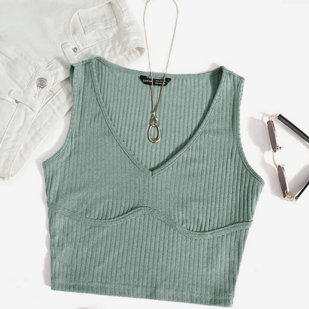 Rib-knit crop top